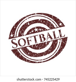 Red Softball distressed rubber texture