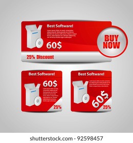 Red Software Banner Set