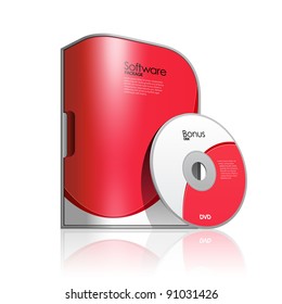 Red Software Box With Rounded Corners