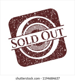 Red Sold Out grunge style stamp