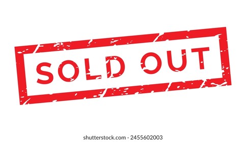 Red Sold Out isolated grunge stamp, sticker, banner vector illustration