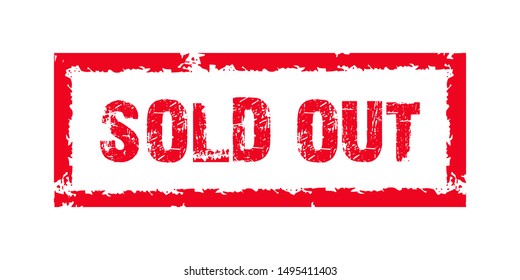 Red Sold out rubber grunge stamp vector illustration