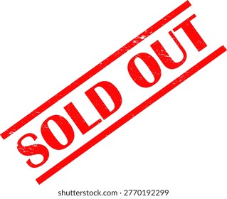 A red sold out stamp on a white background, indicating that an item is no longer available for purchase.