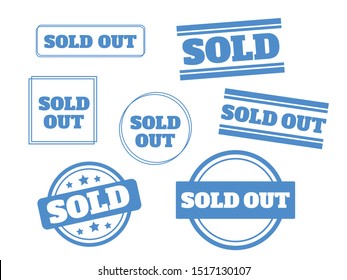 red sold stamp logo. Sold out stamps grunge. Sold out badge