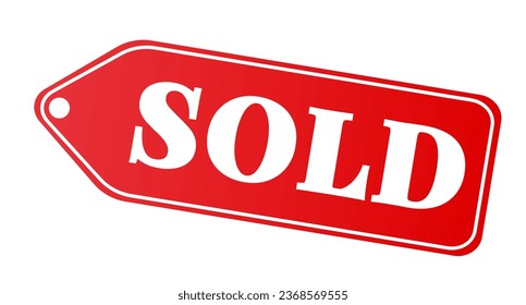 Red Sold sticker tag vector illustration