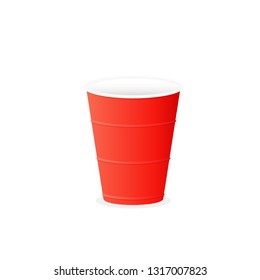 Red Solo Cup Icon. Clipart Image Isolated On White Background