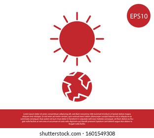 Red Solstice icon isolated on white background.  Vector Illustration