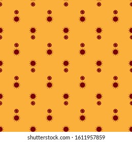 Red Solstice icon isolated seamless pattern on brown background.  Vector Illustration