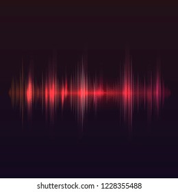 Red sound wave equalizer vector design