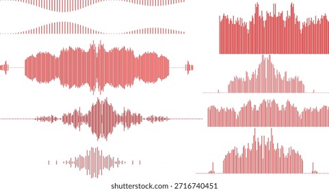 Rote Klangwellenmuster auf einer für die Audiovisualisierung