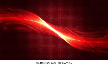 Red Sound Wave Technology Background,Hi-tech Digital and electronic wave Concept design,Free Space For text in put,Vector illustration.