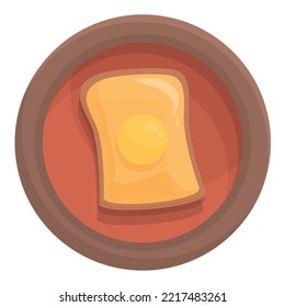 Red soup icon cartoon vector. Portugal food. Cod belem