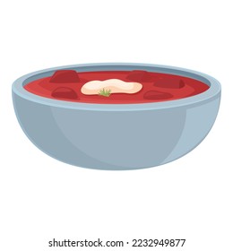 Red soup icon cartoon vector. Chinese festival. Happy meal