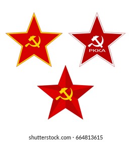 Red Soviet Stars. Set on a white background. 