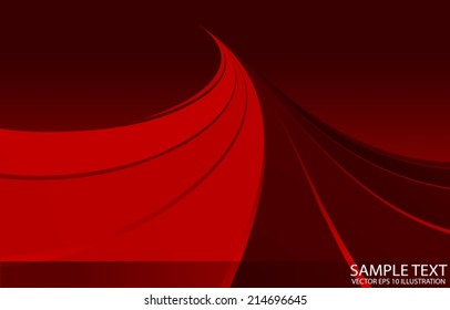 Red space abstract vector lined template - Vector futuristic design red background illustration