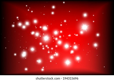Red space vector sparkles background - Shiny red vector template illustration