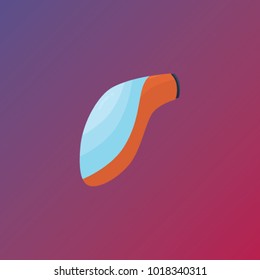 red spaceship vector illustration. can use for web design with science, space and fantasy topic. spaceship of the other side earth