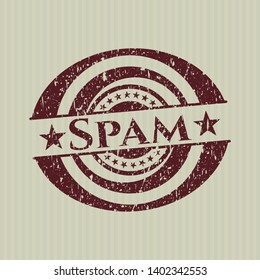 Red Spam distressed rubber grunge seal
