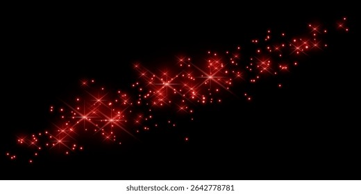 Red sparkles with dark background.