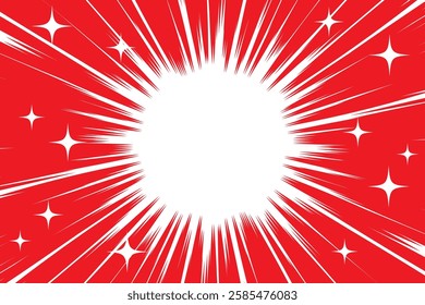 Red and sparkling concentrated lines background material