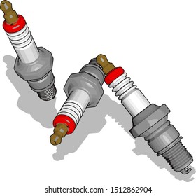 Red sparks, illustration, vector on white background.