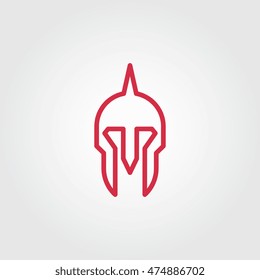 Red spartan Greek helmet armor icon