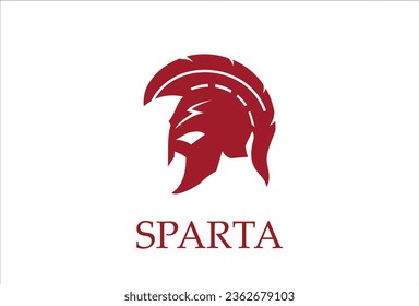red spartan warrior knight head logo