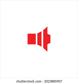 icono del altavoz rojo, plantilla de diseño del vector de stock