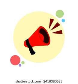 Red speaker vector announcement  design symbol in website or application 