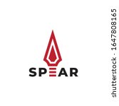 Red Spear icon logo design 