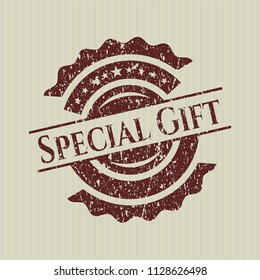 Red Special Gift rubber stamp with grunge texture