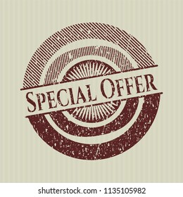 Red Special Offer distressed with rubber seal texture