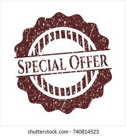 Red Special Offer distressed rubber stamp with grunge texture