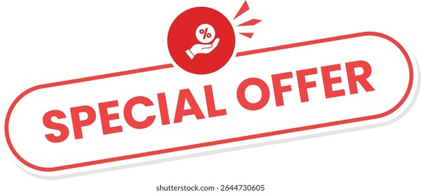 Botão vermelho especial do contorno da oferta, adequado para botões do site e da aplicação. botão transparente para o modo escuro