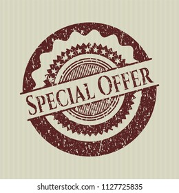 Red Special Offer with rubber seal texture