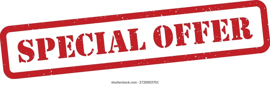 Red special offer stamp isolated on white background
