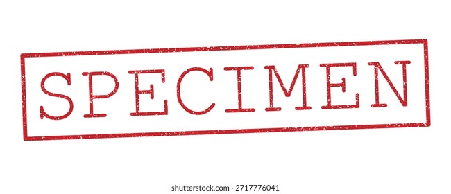 Red "SPECIMEN" stamp on white background. Indicates sample, not valid for official use.