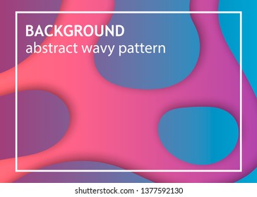 Red spectrum card with white frame and abstract wavy pattern. Vector paper background