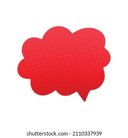 Red speech balloon in Comic style, Vector, Illustration.