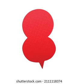 Roter Sprachballon im Comic-Stil, Vektorgrafik, Illustration.