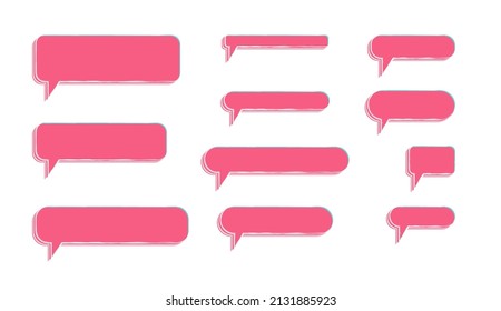 Red Speech Balloon Vector Illustration Set Stock Vector (Royalty Free ...