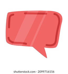 Red Speech Bubble or Frame as Party Birthday Photo Booth Prop Vector Illustration