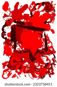 Red Speech Bubble Graffiti isolated on white Background. Urban painting style backdrop. Abstract discussion, message symbol in modern dirty street art decoration.