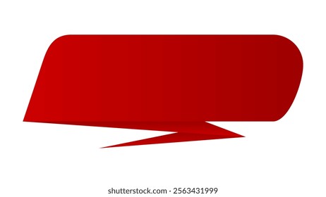 Red speech bubble isolated on white background. Vector illustration