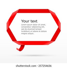 Red speech bubble made of tape