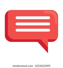 red speech bubble message icon