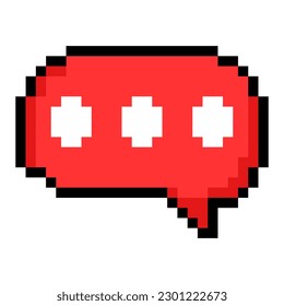Red Speech Bubble , pixel design