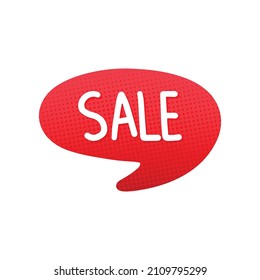 Red speech bubble with Sale words, Sale sticker, badges, Label, Vector, Illustration.