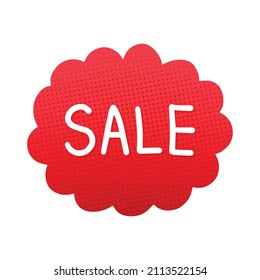 Red speech bubble with Sale words, Sale sticker, badges, Label, Vector, Illustration.