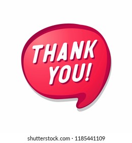 Red Speech Bubble Thank You. vector